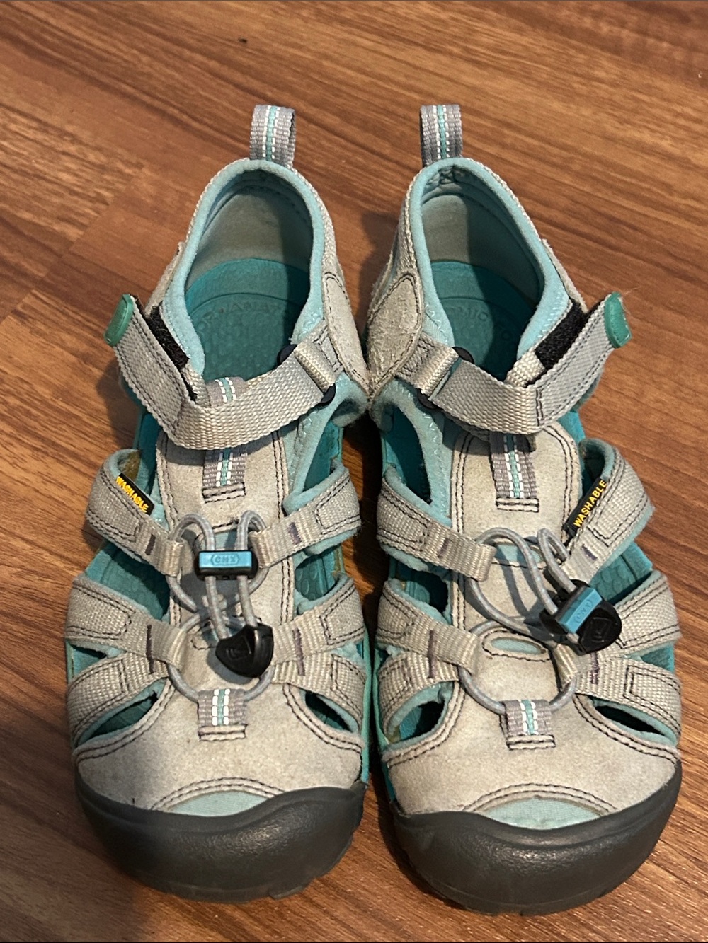 Keen Kids Teal and Gray Closed-Toe Active Sandals